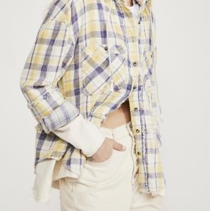 Calico Basin plain button down top